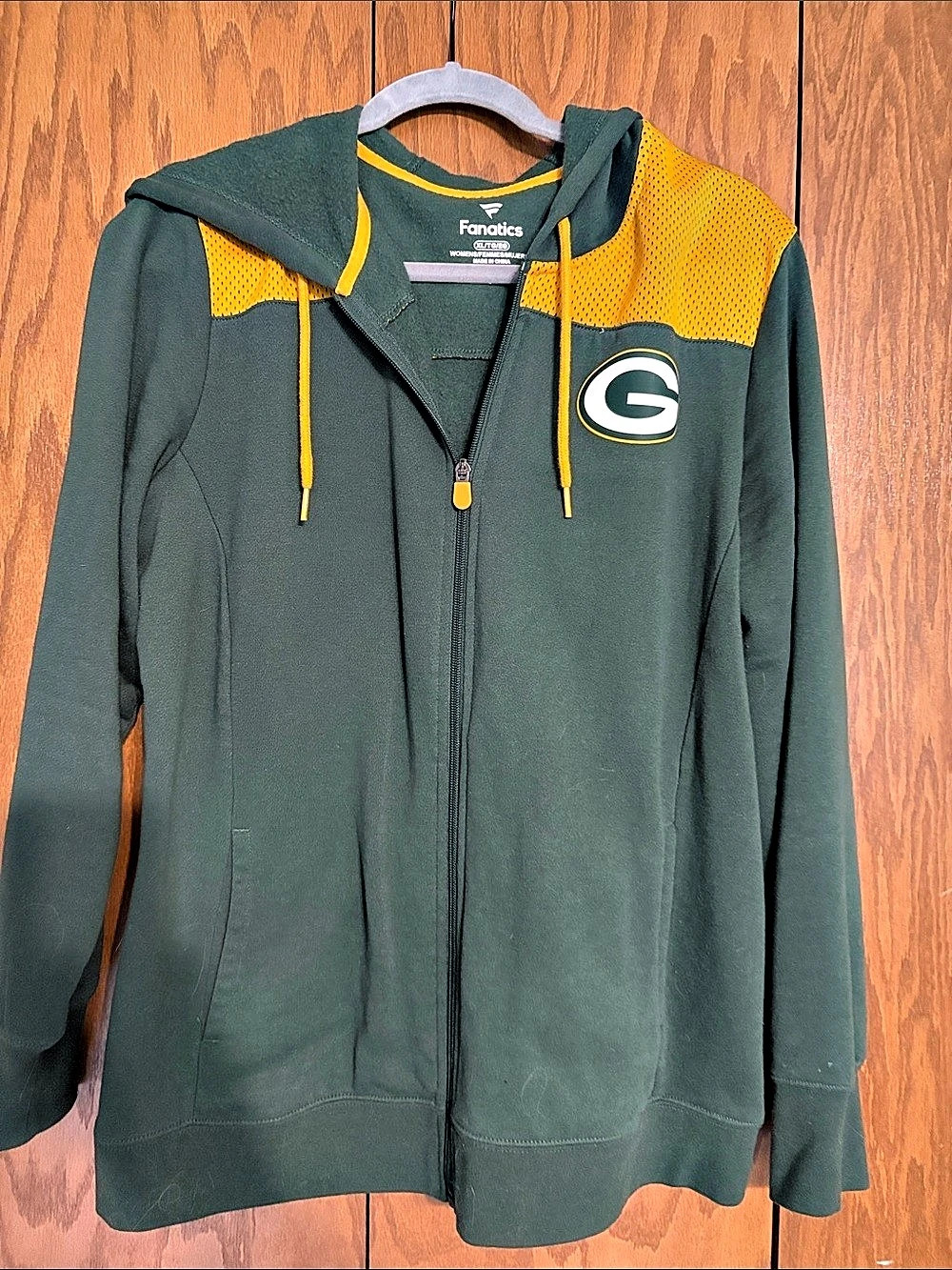 Fanatics Packer Green & Yellow Zip Hoodie Size XL Like New